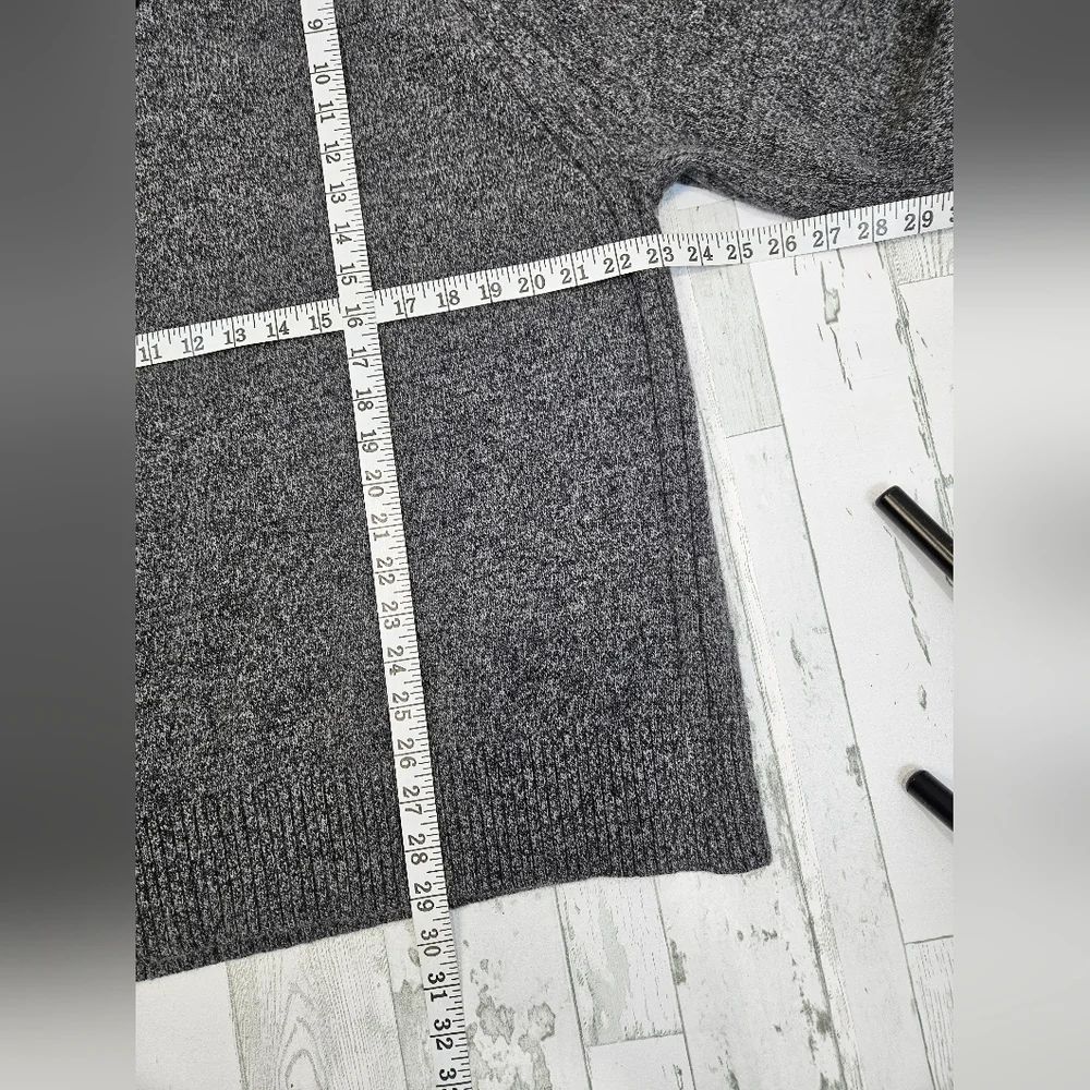 Banana Republic Mens XL Recycled Wool Blend Mock Neck Button Sweater Gray Marl